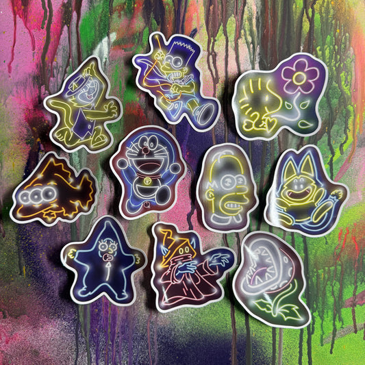 Mixed Cartoon 10 Sticker Pack ONE