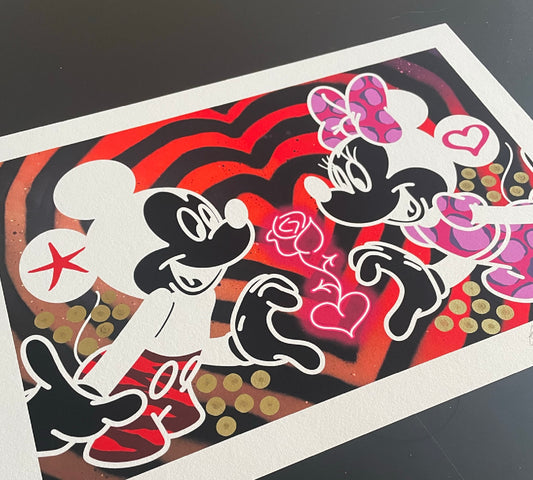 Minnie & Mickey Art Print